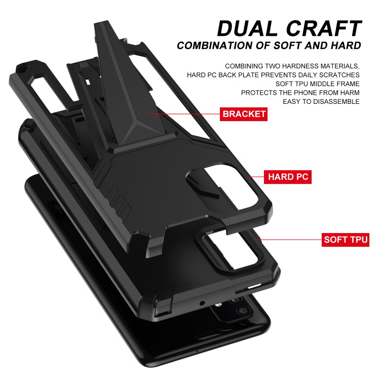 For Samsung Galaxy A71 Super V Armor PC + TPU Shockproof Case with Invisible Holder