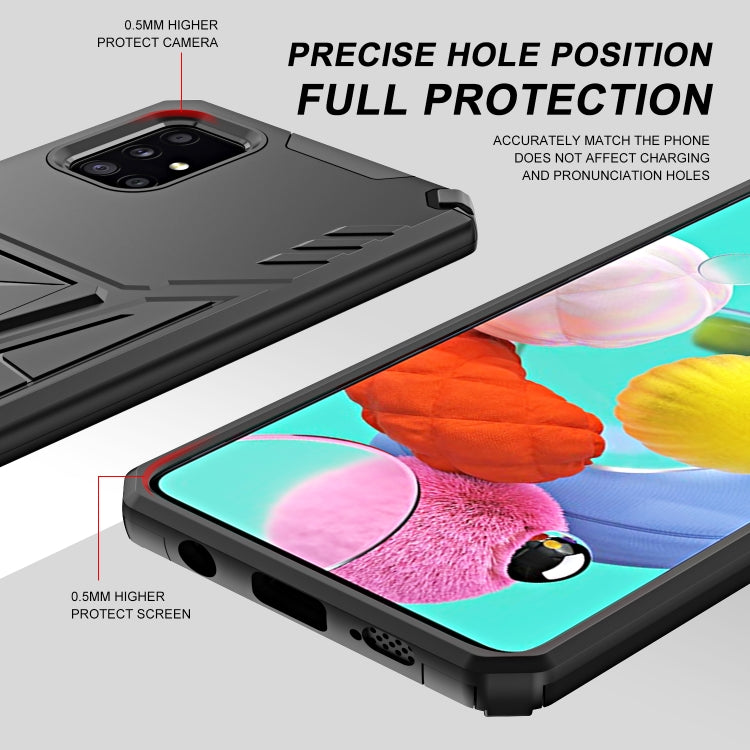 For Samsung Galaxy A71 Super V Armor PC + TPU Shockproof Case with Invisible Holder
