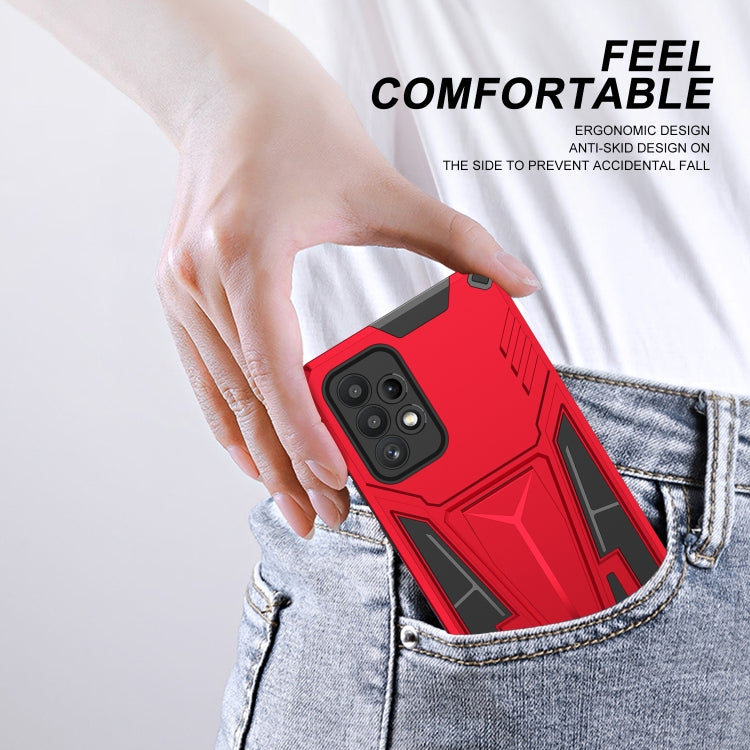 For Samsung Galaxy A71 Super V Armor PC + TPU Shockproof Case with Invisible Holder