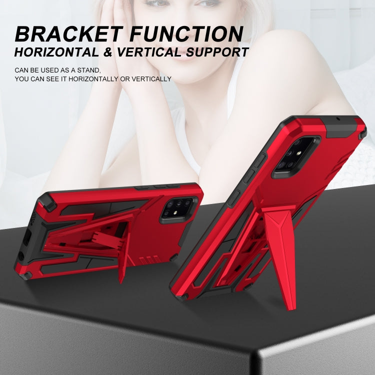 For Samsung Galaxy A71 Super V Armor PC + TPU Shockproof Case with Invisible Holder