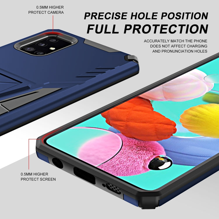 For Samsung Galaxy A71 Super V Armor PC + TPU Shockproof Case with Invisible Holder