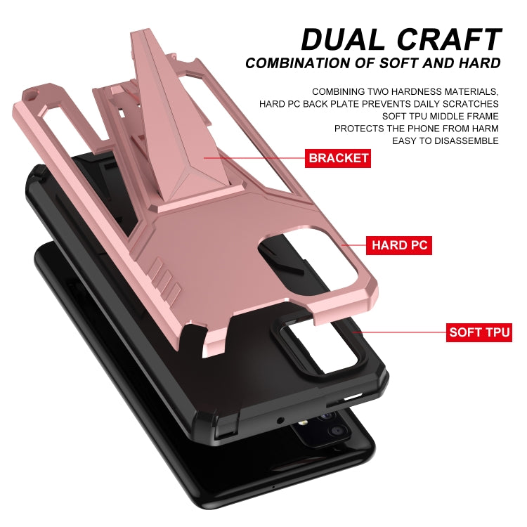 For Samsung Galaxy A71 Super V Armor PC + TPU Shockproof Case with Invisible Holder