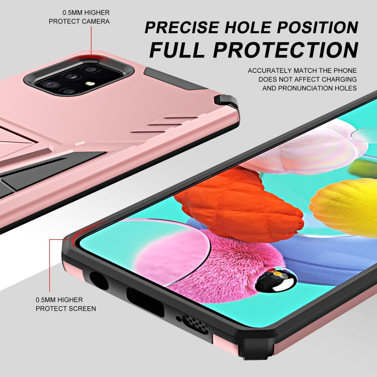 For Samsung Galaxy A71 Super V Armor PC + TPU Shockproof Case with Invisible Holder