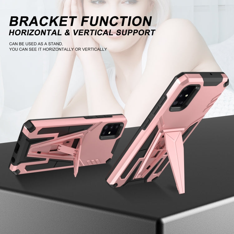 For Samsung Galaxy A71 Super V Armor PC + TPU Shockproof Case with Invisible Holder