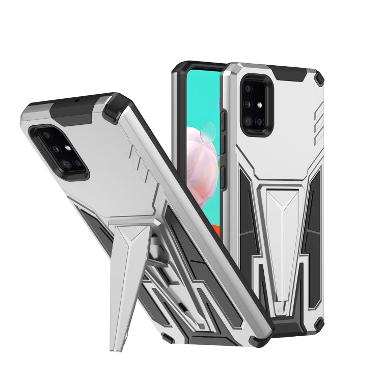 For Samsung Galaxy A71 Super V Armor PC + TPU Shockproof Case with Invisible Holder