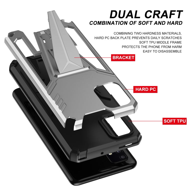 For Samsung Galaxy A71 Super V Armor PC + TPU Shockproof Case with Invisible Holder