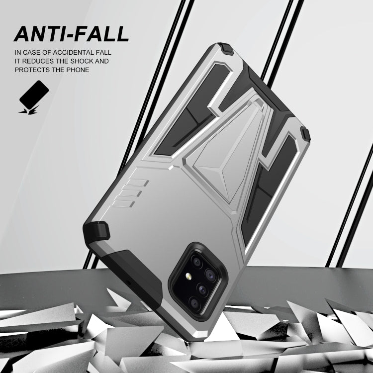 For Samsung Galaxy A71 Super V Armor PC + TPU Shockproof Case with Invisible Holder