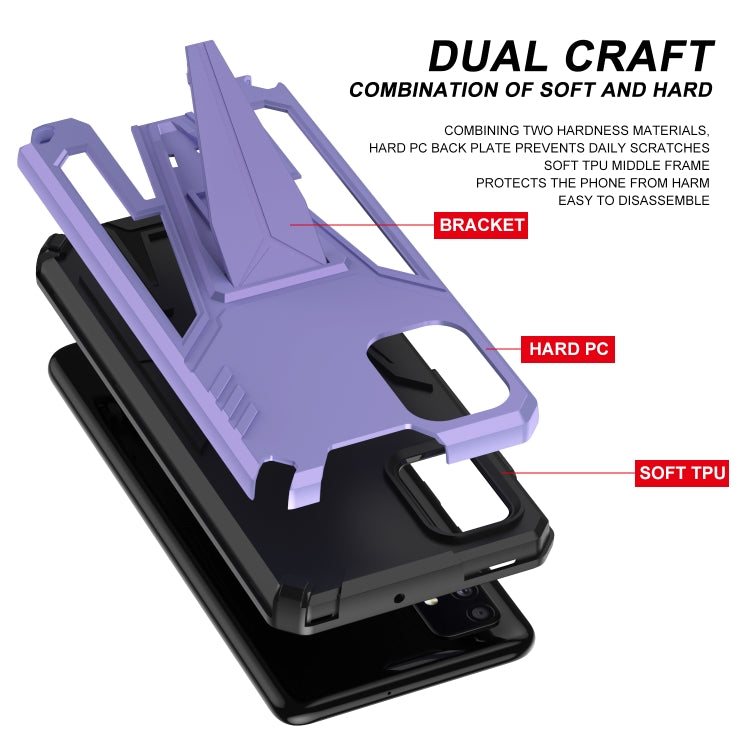 For Samsung Galaxy A71 Super V Armor PC + TPU Shockproof Case with Invisible Holder