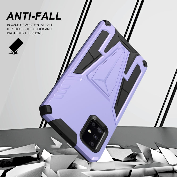 For Samsung Galaxy A71 Super V Armor PC + TPU Shockproof Case with Invisible Holder