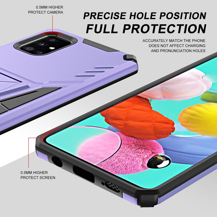 For Samsung Galaxy A71 Super V Armor PC + TPU Shockproof Case with Invisible Holder
