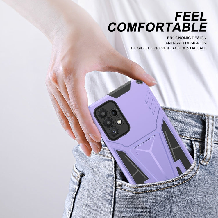 For Samsung Galaxy A71 Super V Armor PC + TPU Shockproof Case with Invisible Holder