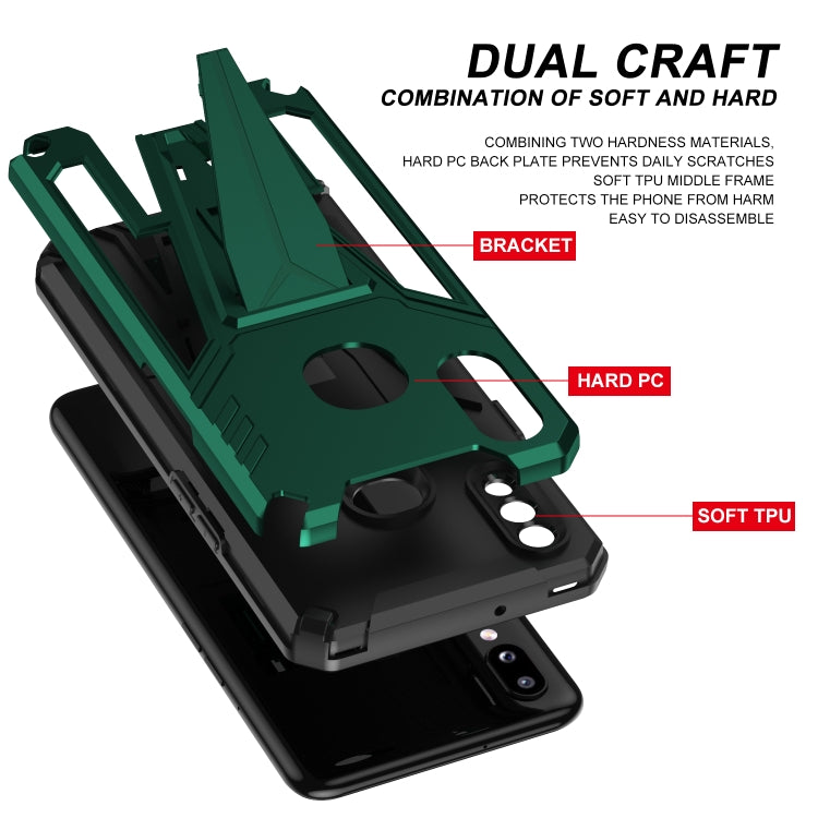 For Samsung Galaxy A10s Super V Armor PC + TPU Shockproof Case with Invisible Holder