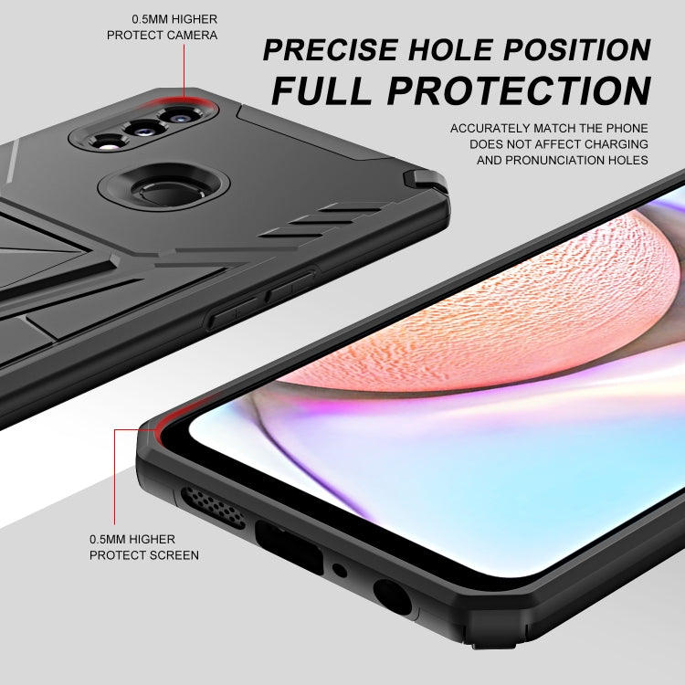 For Samsung Galaxy A10s Super V Armor PC + TPU Shockproof Case with Invisible Holder