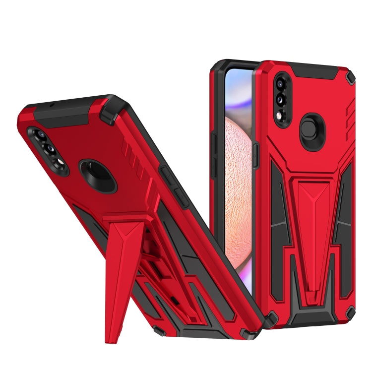 For Samsung Galaxy A10s Super V Armor PC + TPU Shockproof Case with Invisible Holder