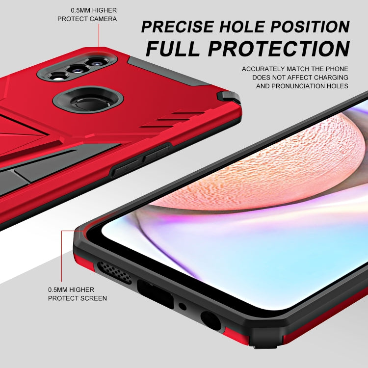 For Samsung Galaxy A10s Super V Armor PC + TPU Shockproof Case with Invisible Holder