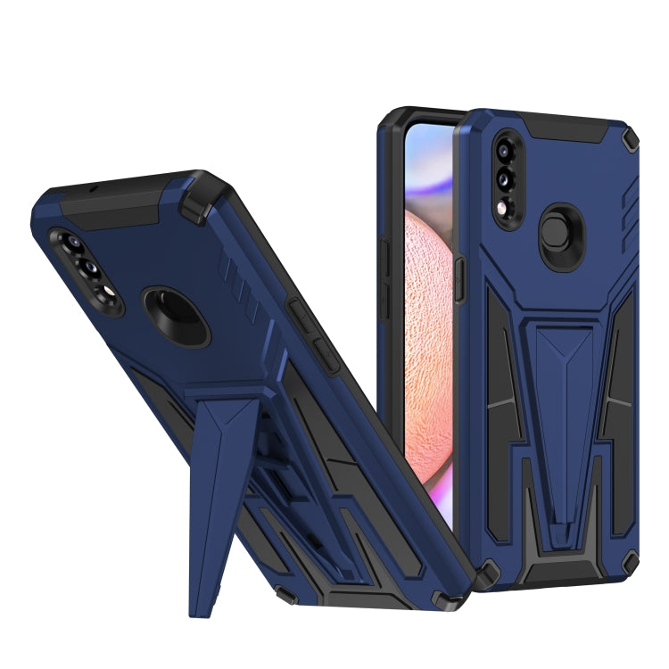 For Samsung Galaxy A10s Super V Armor PC + TPU Shockproof Case with Invisible Holder