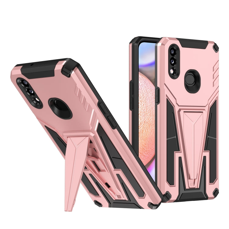 For Samsung Galaxy A10s Super V Armor PC + TPU Shockproof Case with Invisible Holder