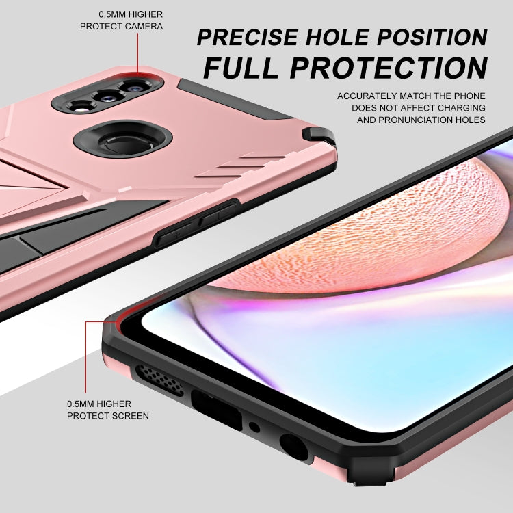 For Samsung Galaxy A10s Super V Armor PC + TPU Shockproof Case with Invisible Holder