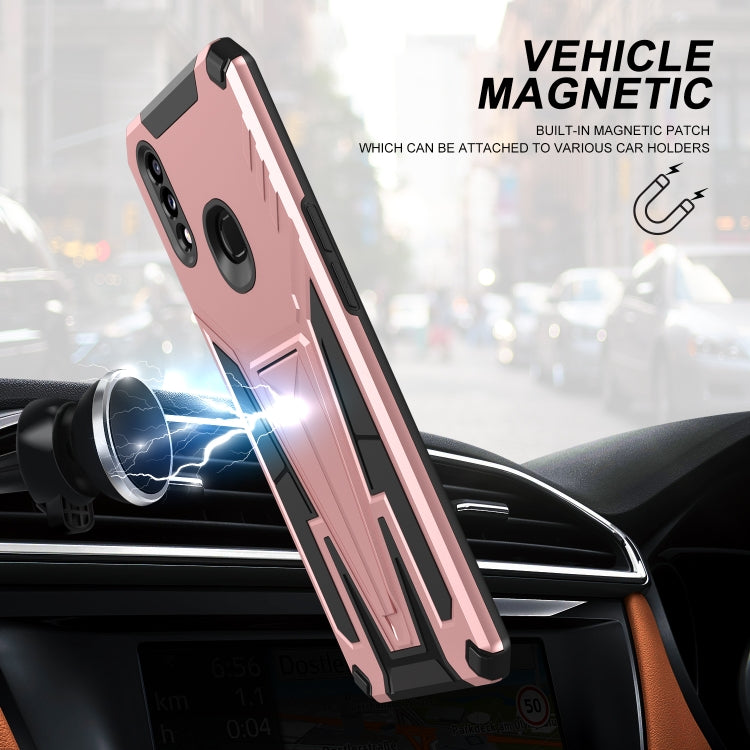 For Samsung Galaxy A10s Super V Armor PC + TPU Shockproof Case with Invisible Holder