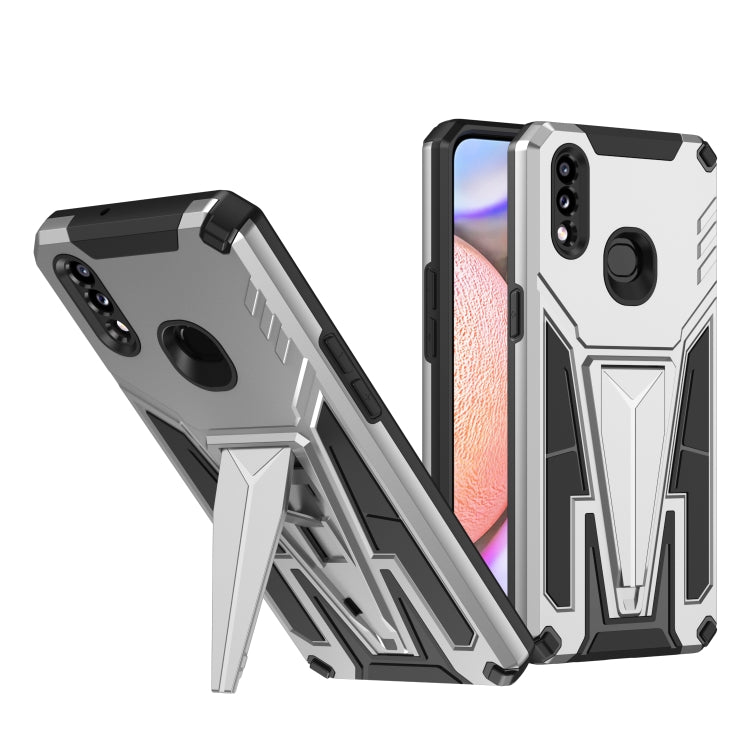 For Samsung Galaxy A10s Super V Armor PC + TPU Shockproof Case with Invisible Holder