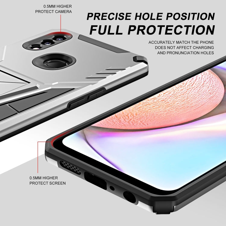 For Samsung Galaxy A10s Super V Armor PC + TPU Shockproof Case with Invisible Holder