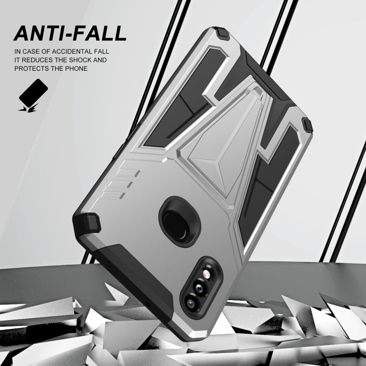 For Samsung Galaxy A10s Super V Armor PC + TPU Shockproof Case with Invisible Holder