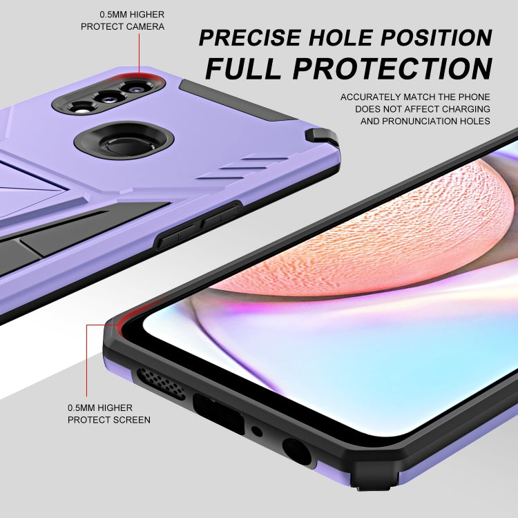 For Samsung Galaxy A10s Super V Armor PC + TPU Shockproof Case with Invisible Holder