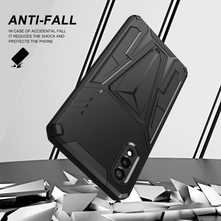For Samsung Galaxy A02 Super V Armor PC + TPU Shockproof Case with Invisible Holder