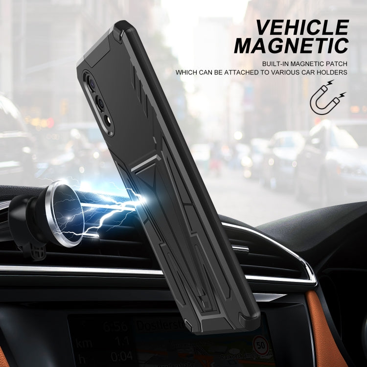 For Samsung Galaxy A02 Super V Armor PC + TPU Shockproof Case with Invisible Holder
