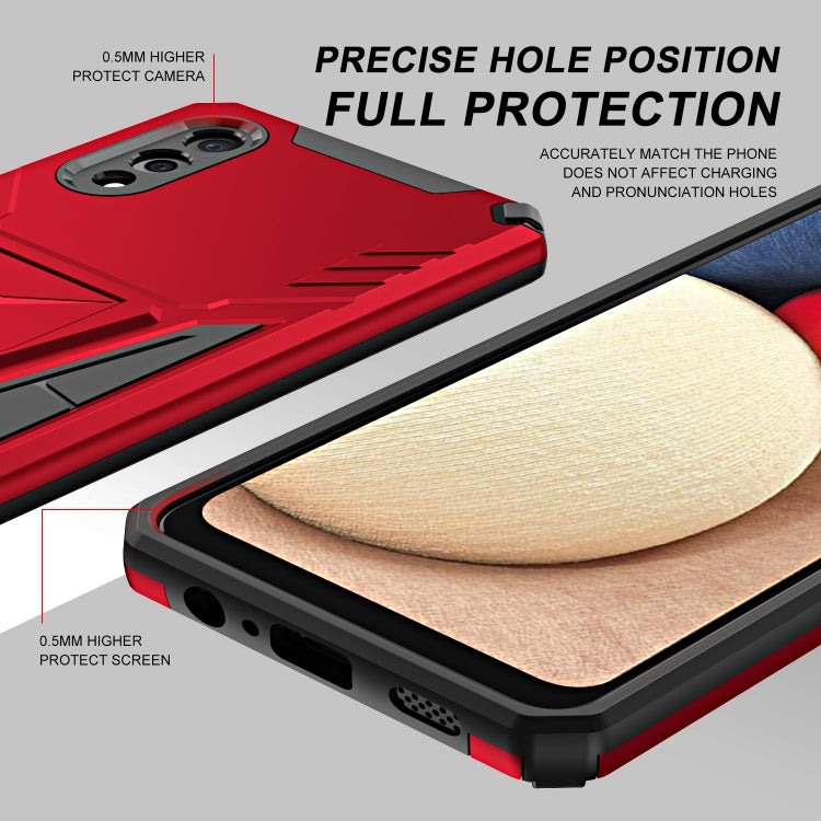 For Samsung Galaxy A02 Super V Armor PC + TPU Shockproof Case with Invisible Holder