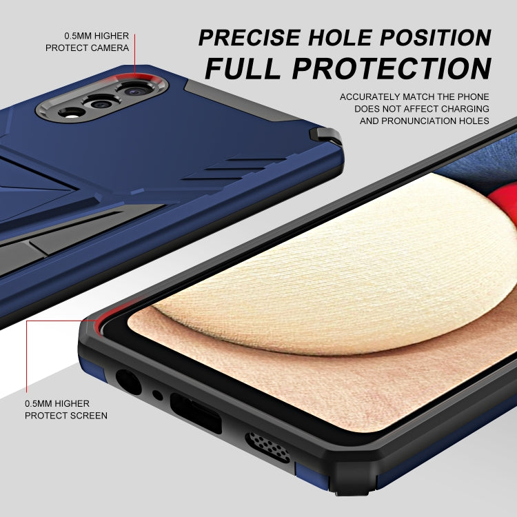 For Samsung Galaxy A02 Super V Armor PC + TPU Shockproof Case with Invisible Holder