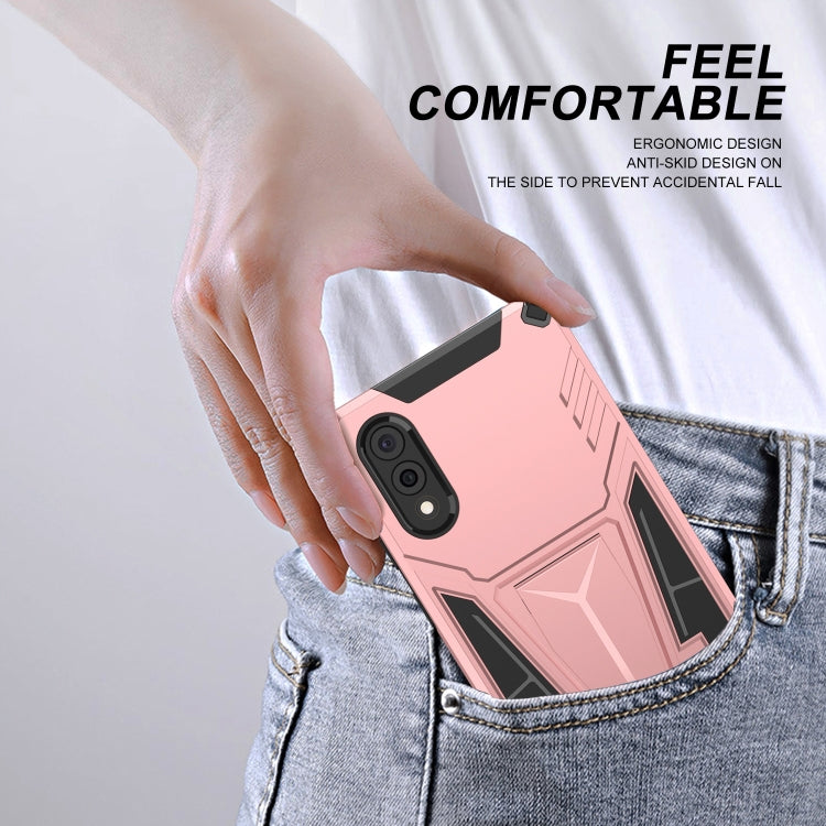 For Samsung Galaxy A02 Super V Armor PC + TPU Shockproof Case with Invisible Holder