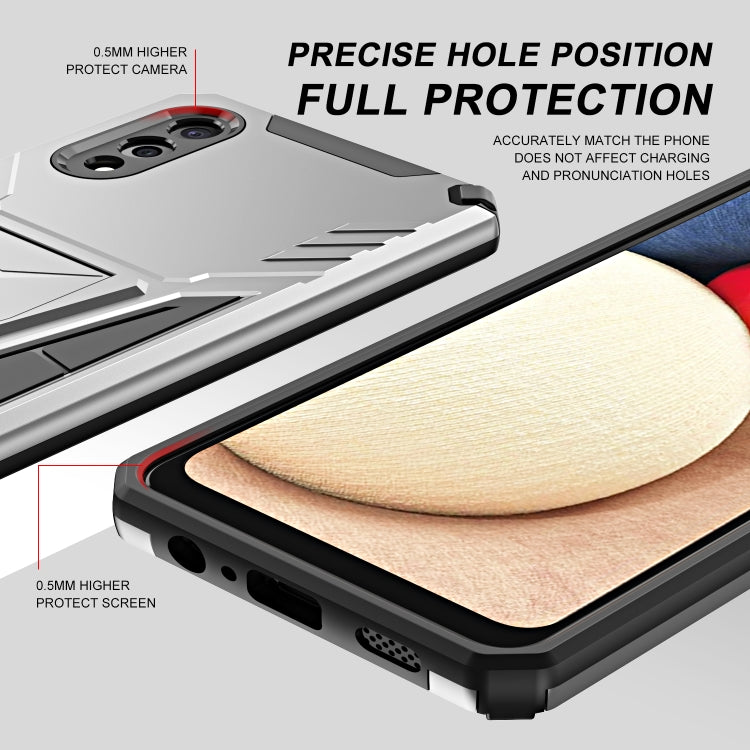 For Samsung Galaxy A02 Super V Armor PC + TPU Shockproof Case with Invisible Holder