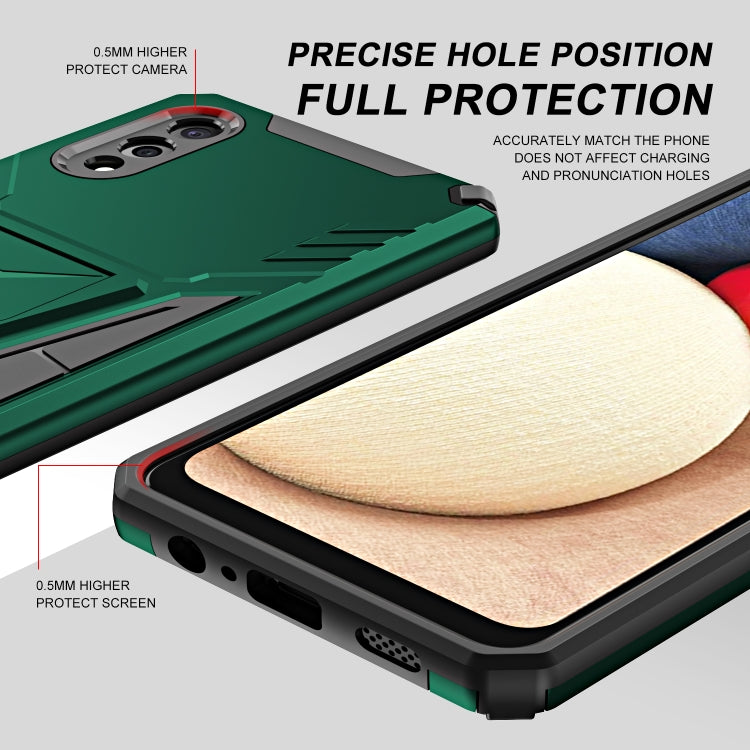 For Samsung Galaxy A03s 164mm Super V Armor PC + TPU Shockproof Case with Invisible Holder