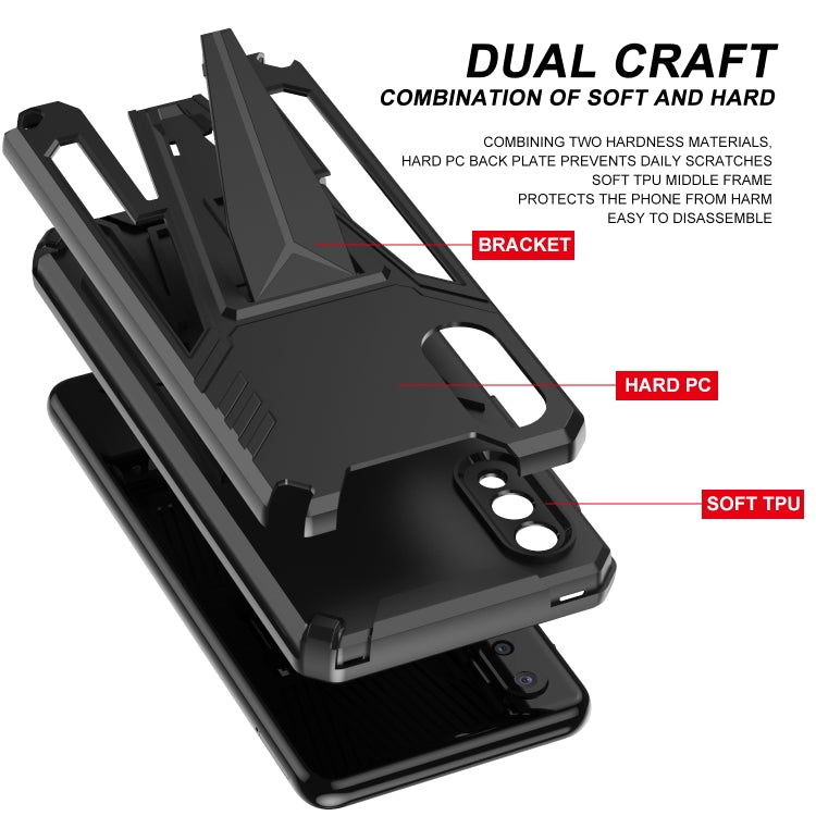 For Samsung Galaxy A03s 164mm Super V Armor PC + TPU Shockproof Case with Invisible Holder