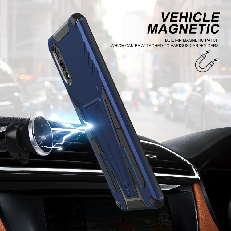 For Samsung Galaxy A03s 164mm Super V Armor PC + TPU Shockproof Case with Invisible Holder