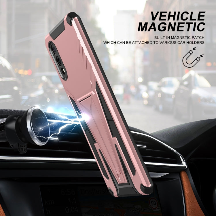 For Samsung Galaxy A03s 164mm Super V Armor PC + TPU Shockproof Case with Invisible Holder