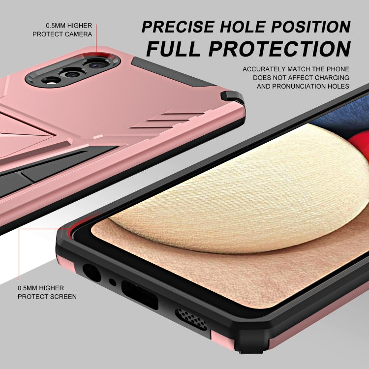 For Samsung Galaxy A03s 164mm Super V Armor PC + TPU Shockproof Case with Invisible Holder