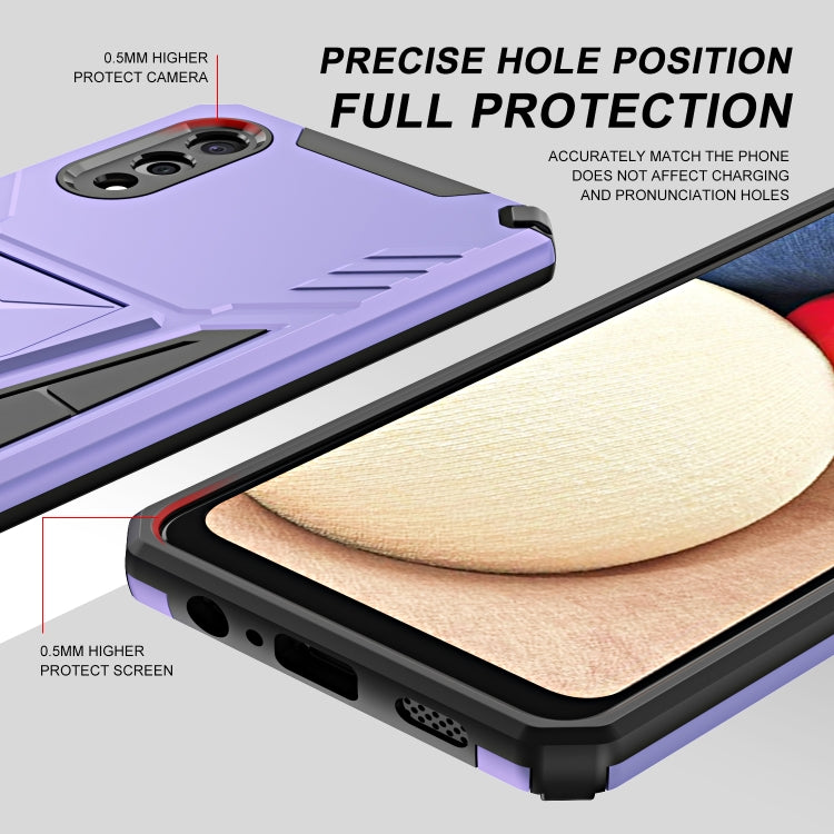 For Samsung Galaxy A03s 164mm Super V Armor PC + TPU Shockproof Case with Invisible Holder