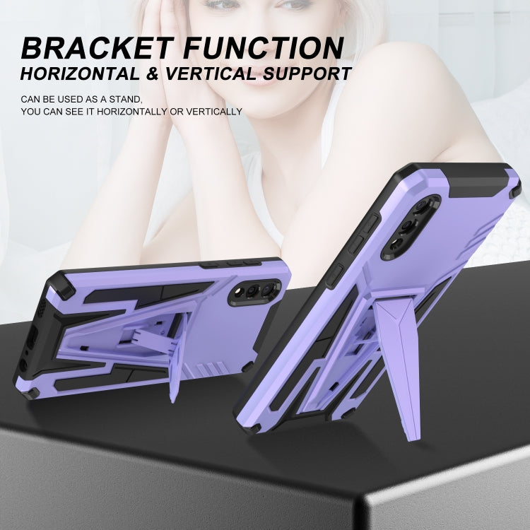 For Samsung Galaxy A03s 164mm Super V Armor PC + TPU Shockproof Case with Invisible Holder