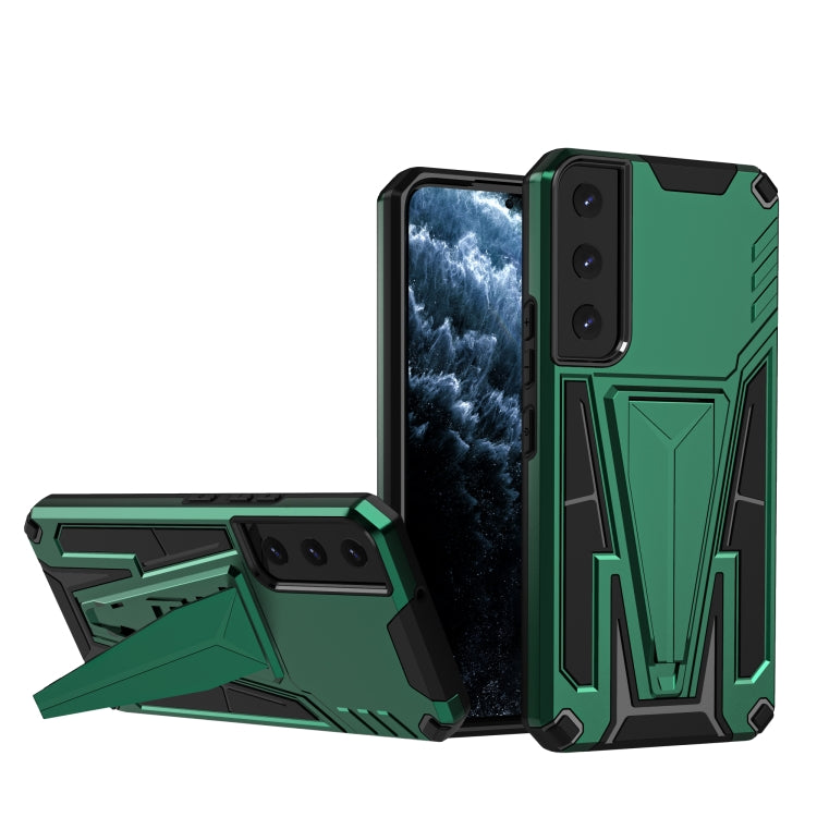 For Samsung Galaxy S22 5G Super V Armor PC + TPU Shockproof Case with Invisible Holder