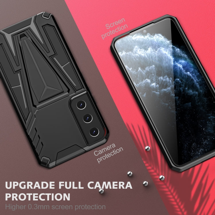 For Samsung Galaxy S22 5G Super V Armor PC + TPU Shockproof Case with Invisible Holder