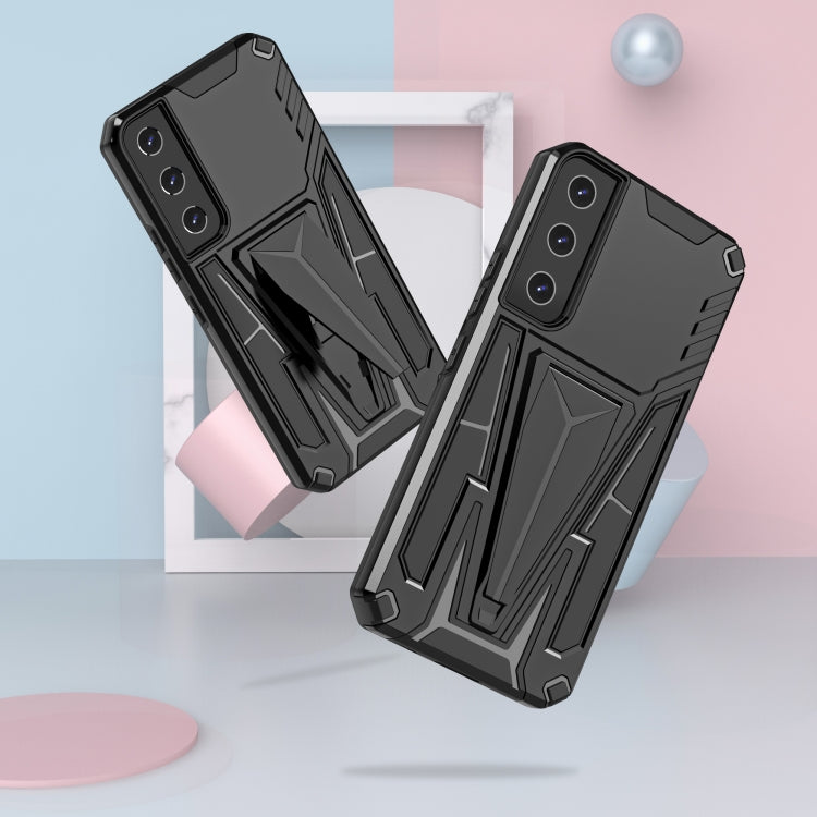 For Samsung Galaxy S22 5G Super V Armor PC + TPU Shockproof Case with Invisible Holder