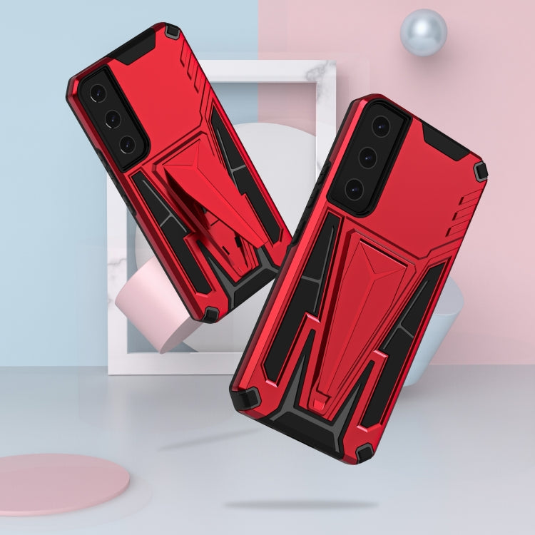 For Samsung Galaxy S22 5G Super V Armor PC + TPU Shockproof Case with Invisible Holder