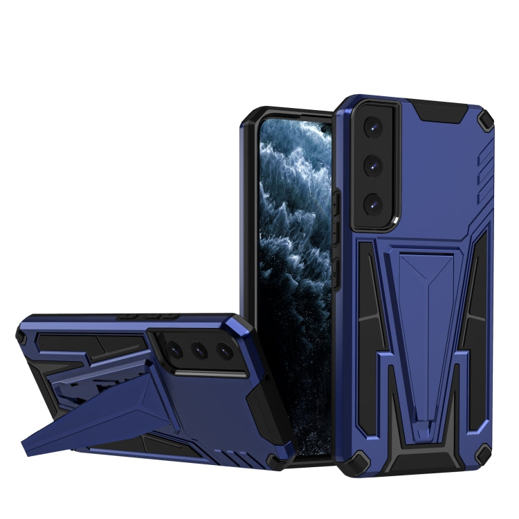 For Samsung Galaxy S22 5G Super V Armor PC + TPU Shockproof Case with Invisible Holder