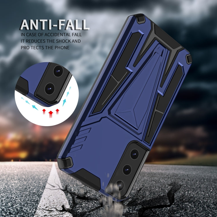 For Samsung Galaxy S22 5G Super V Armor PC + TPU Shockproof Case with Invisible Holder
