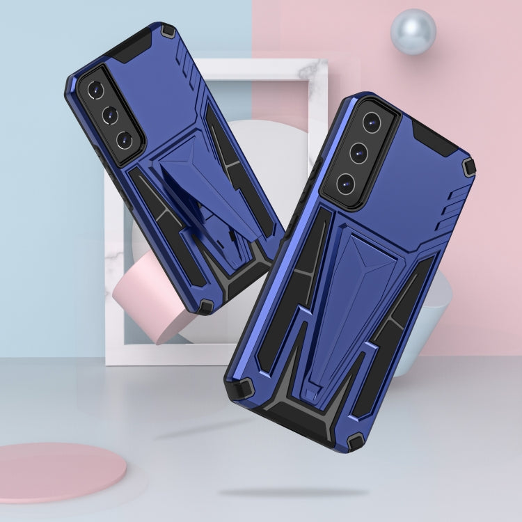 For Samsung Galaxy S22 5G Super V Armor PC + TPU Shockproof Case with Invisible Holder