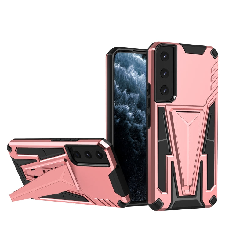 For Samsung Galaxy S22 5G Super V Armor PC + TPU Shockproof Case with Invisible Holder