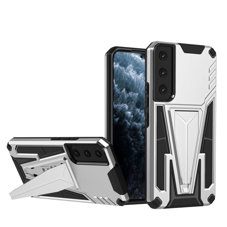 For Samsung Galaxy S22 5G Super V Armor PC + TPU Shockproof Case with Invisible Holder
