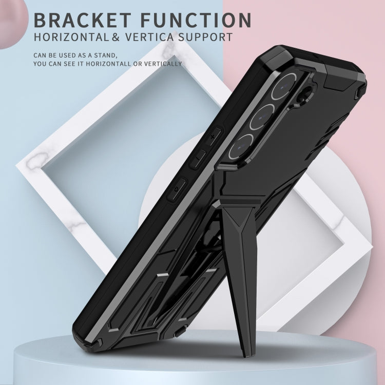 For Samsung Galaxy S22+ 5G Super V Armor PC + TPU Shockproof Case with Invisible Holder